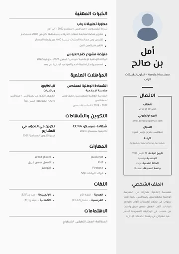 نموذج سيرة ذاتية من المنصة الرقمية